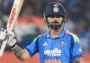 సెంచరీతో చెలరేగిన కోహ్లీ..కింగ్ దెబ్బకు విండీస్ విలవిల .. భారత్ ఘన విజయం Virat Kohli celebrates his century during India’s match against West Indies