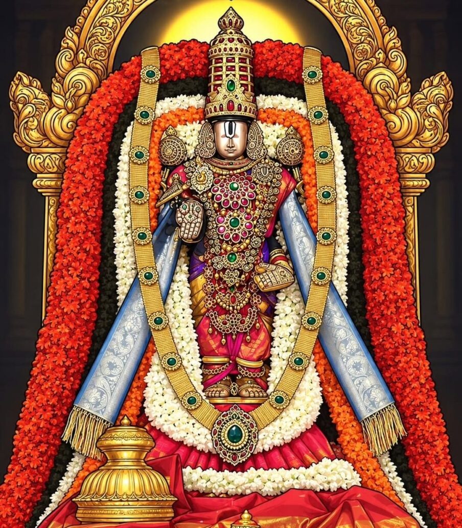 Heavy devotee rush at Tirumala Tirupati Temple, with an 8–10 hour waiting time for free darshan.